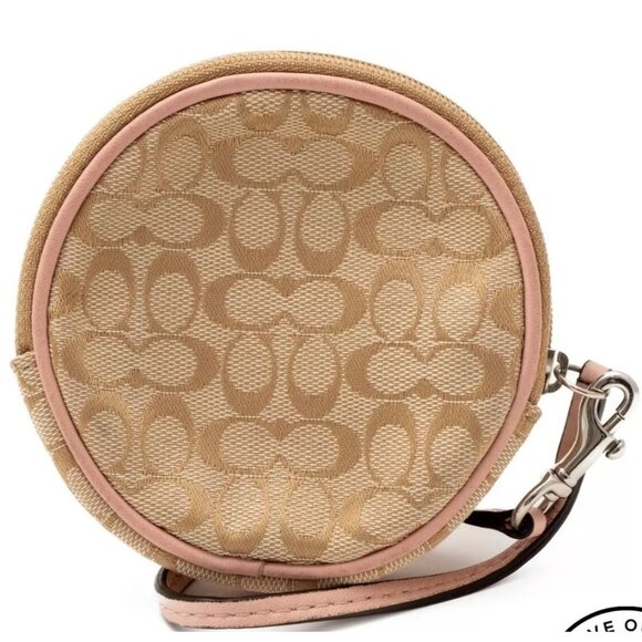 SOLD Coach Limited Edition Pig Embossed Signature Jacquard Canvas Coin Wristlet - Picture 2 of 3